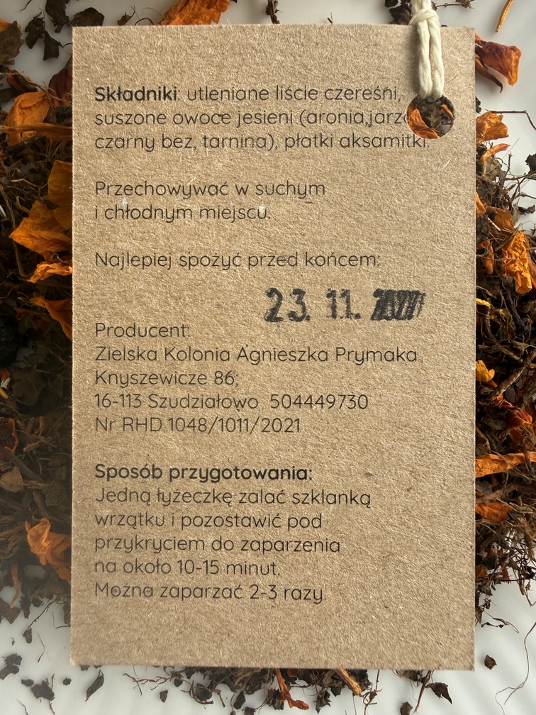 Zioła i Herbaty z Podlasia i Suwalszczyzny: Czereśniowa Chwila. Producent: Zielska Kolonia (Puszcza Knyszyńska) - obrazek 6