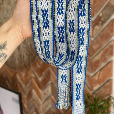 Krajka krawatka Rzeka, ręcznie tkana, od Rudej na Podlasiu